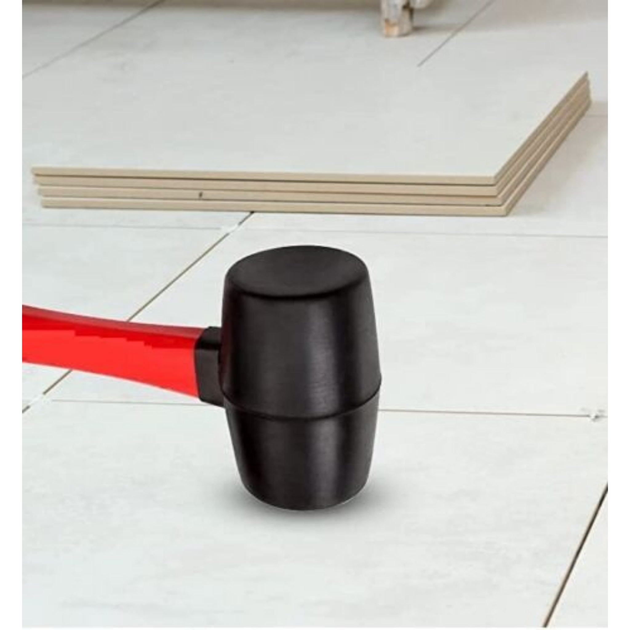 Beclen Harp 16oz Rubber Mallet Shaft Grip Handle Fiberglass Hammer- Perfect DIY Tool For Camping And Paving