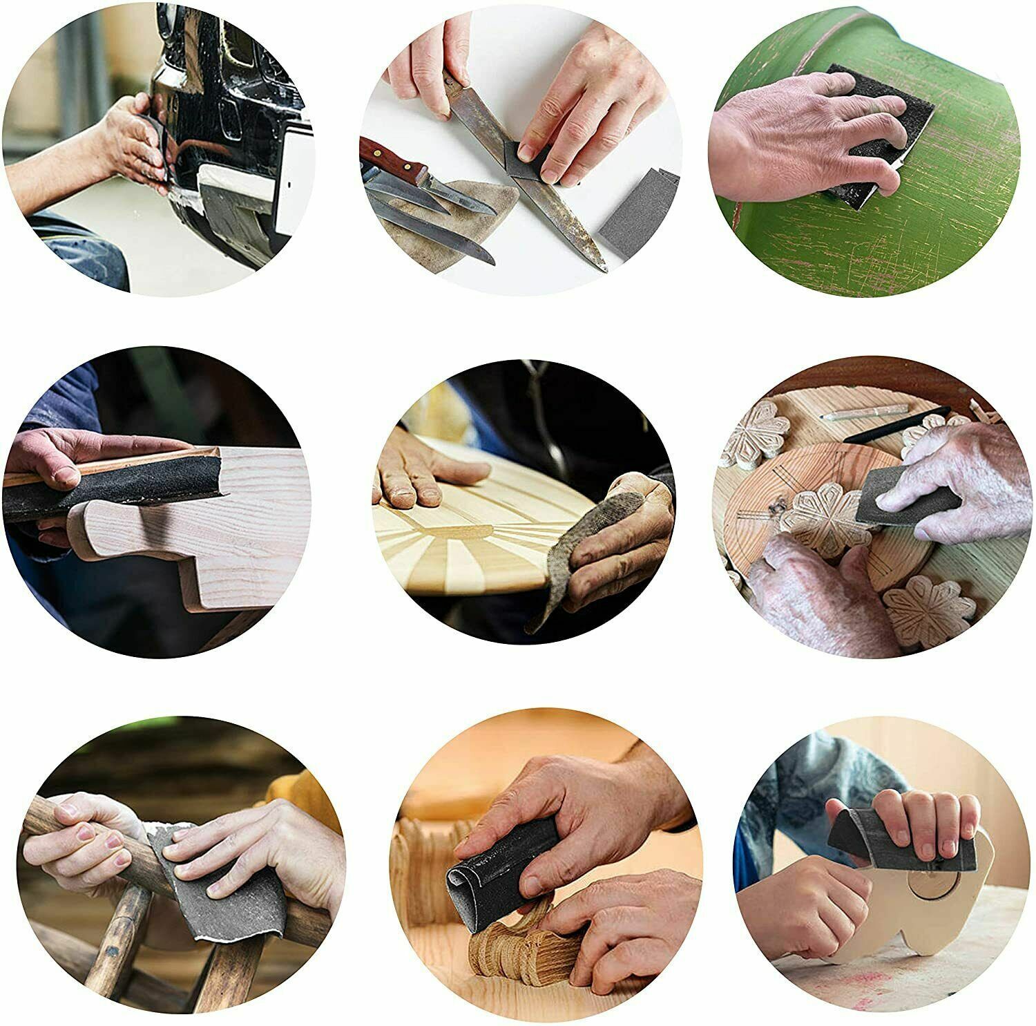 Beclen Harp 8PCS SANDPAPER SANDING SHEETS WET DRY WOOD PLASTIC MIXED GRADES SAND