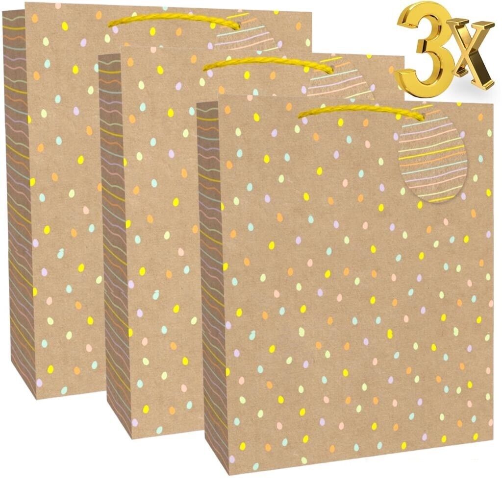 Beclen Harp 3 Large/Medium Luxury Christmas/Xmas/Birthday/Easter Present/Gift Bags/Sacks With Cute Circular Tag