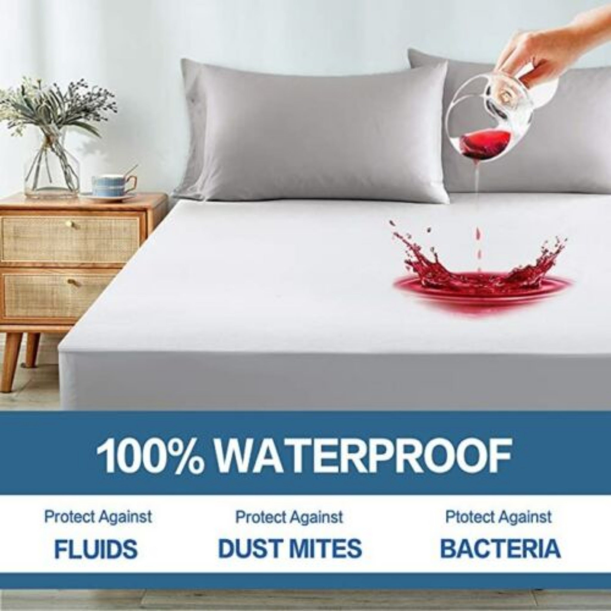 Beclen Harp New Single Waterproof Mattress Protector Anti bed Bug Cover Fitted Wet Sheet Nursery Bedding