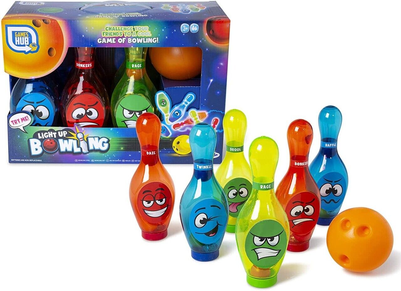 Beclen Harp LED Light Up Bowling Skittles Fun Expressions Indoor Activity Balls For Kids-Perfect Christmas/Xmas Gift/Present Set