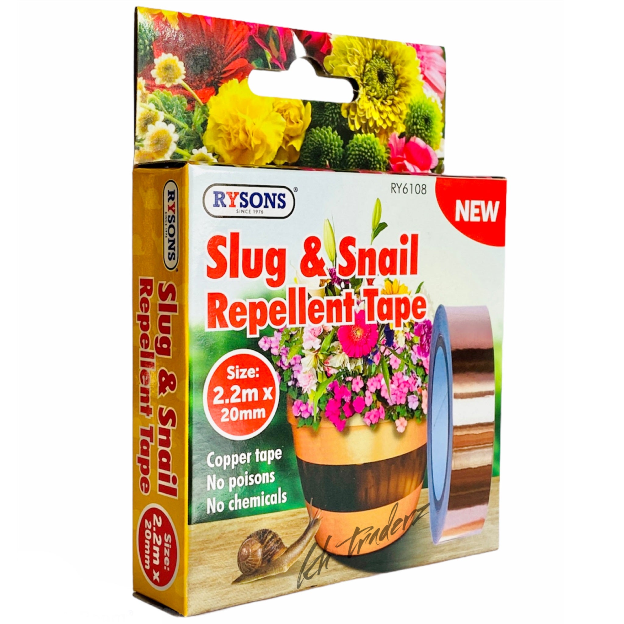Beclen Harp Slug & Snail Repellent Copper Tape 20MM X 2M Long Roll Adhesive Chemical Free