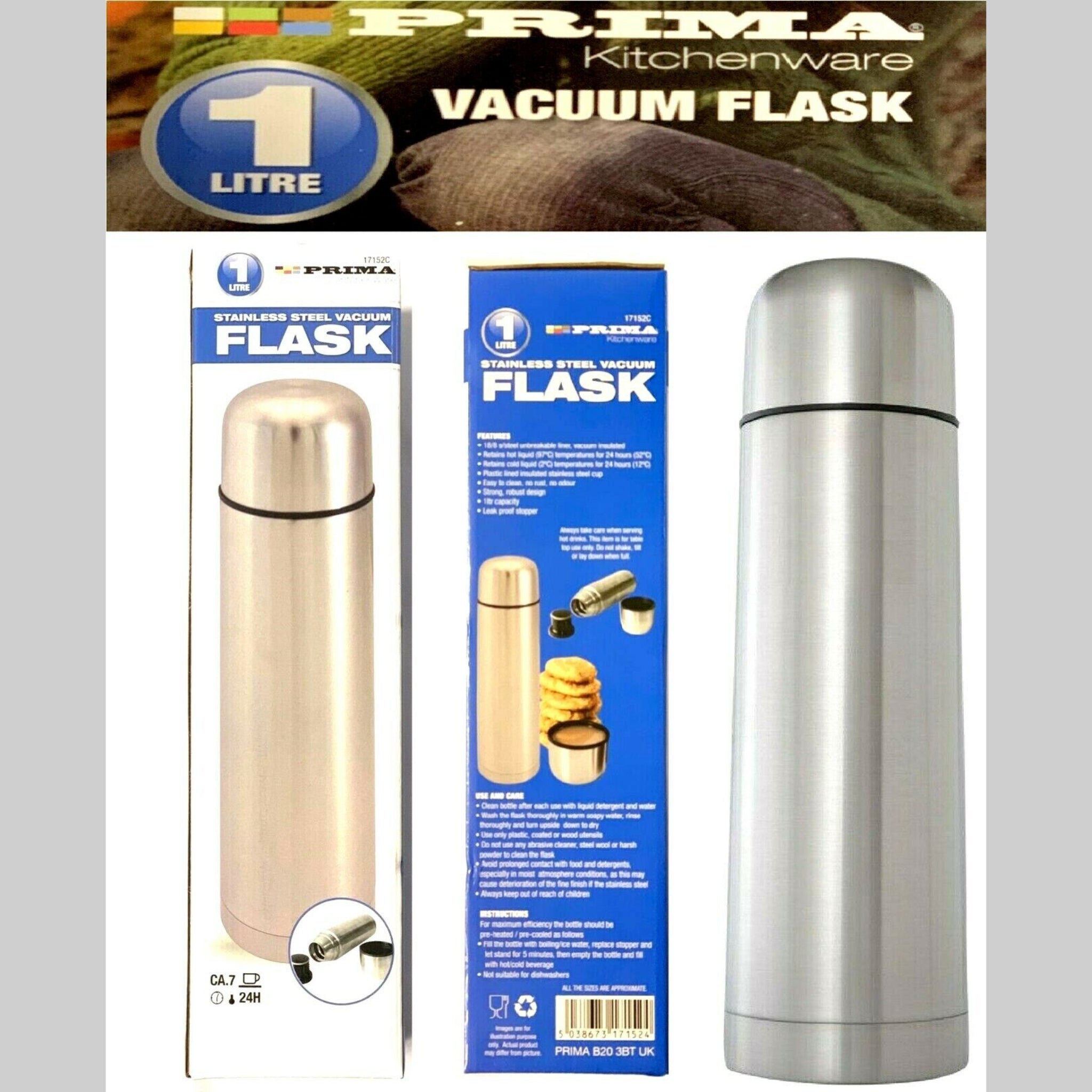 Beclen Harp 1000ML Stainless Steel Bullet Vaccum Insulated Hot And Cold Thermos/Flask/Bottle With Push Button