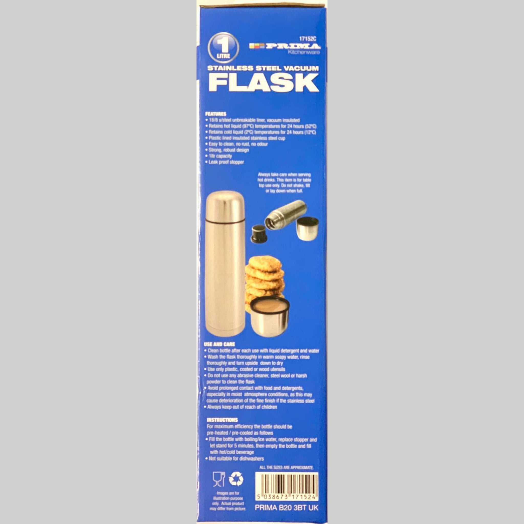 Beclen Harp 1000ML Stainless Steel Bullet Vaccum Insulated Hot And Cold Thermos/Flask/Bottle With Push Button