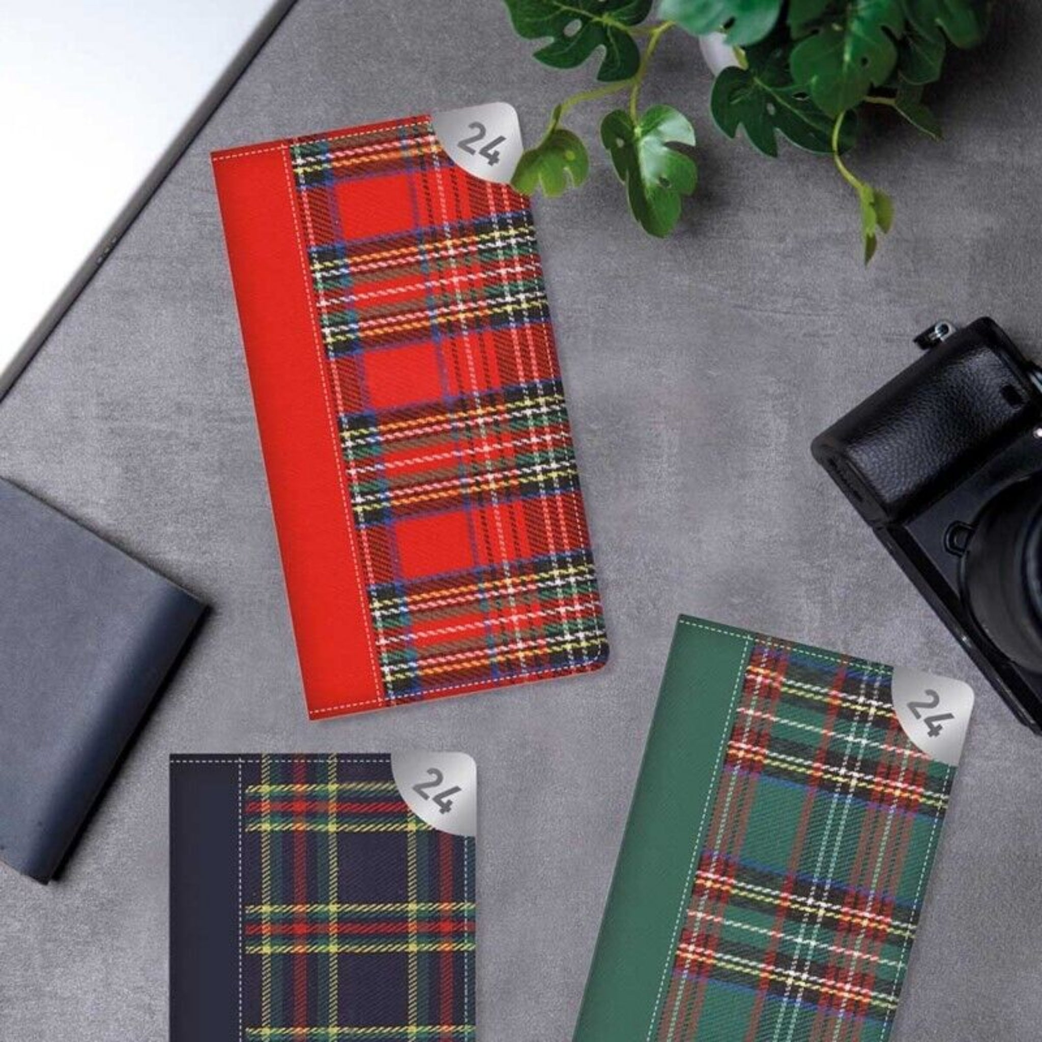 Beclen Harp 2024 Week To View/WTV Exclusive Tartan Fashion Cover Slim/Pocket Diary