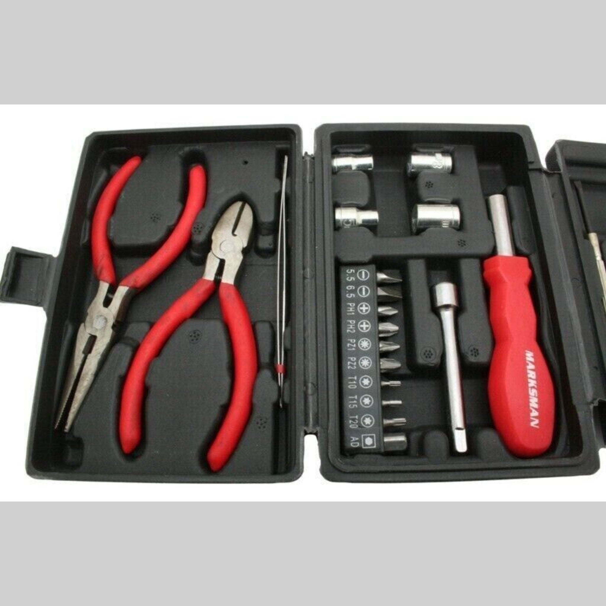 Beclen Harp 26Pc Hand Tool Kit Mini Set Car Van Multi Purpose Screwdrivers Pliers Sockets With Carry Case DIY NEW