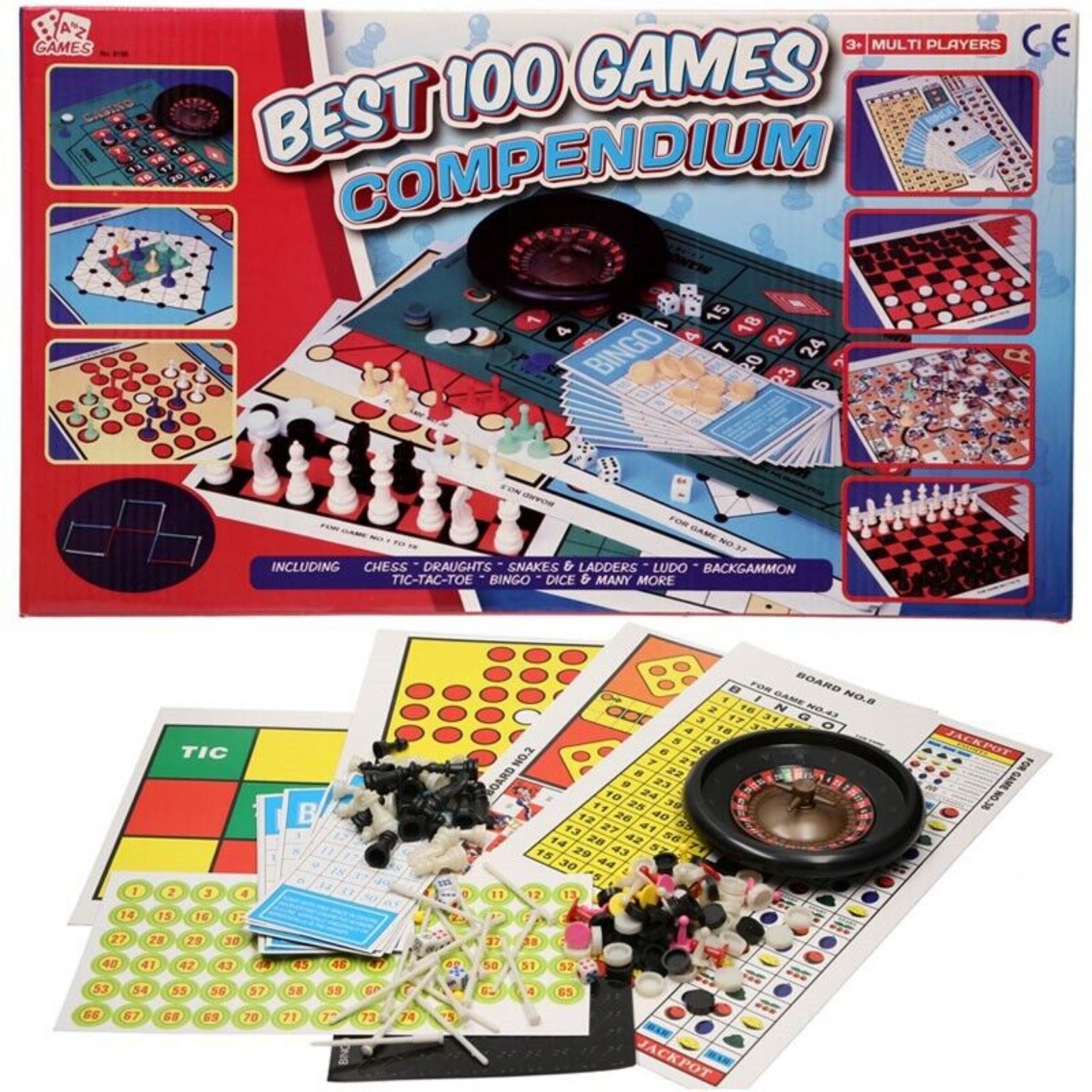 Beclen Harp Traditional Board Games Includes Snakes And Ladders/Ludo/Chess/Draughts/Tic Tac Toe/Bingo