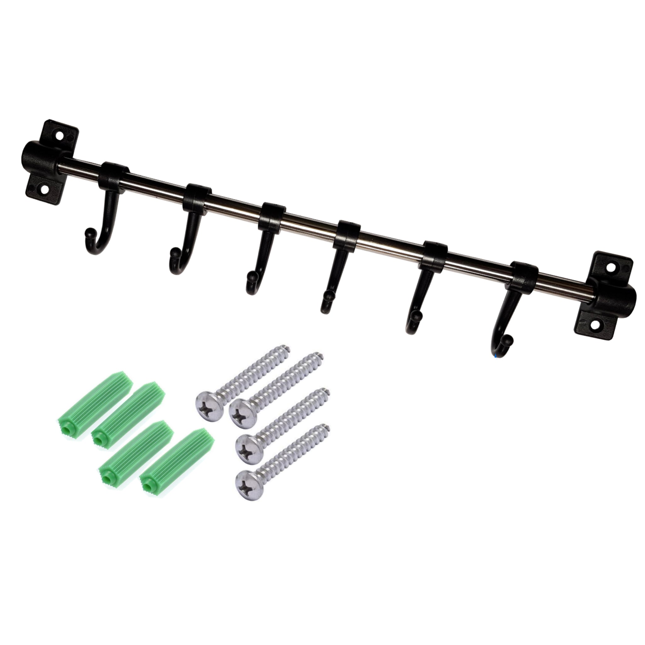 Beclen Harp 6 Movable Wall Mounted Hook Kitchen Utensil Holder Rail-Perfect Fixture Storage Wall Rack Rail