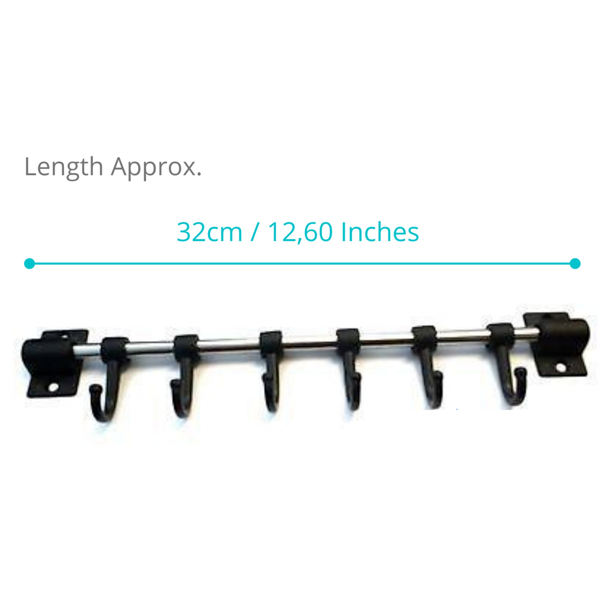 Beclen Harp 6 Movable Wall Mounted Hook Kitchen Utensil Holder Rail-Perfect Fixture Storage Wall Rack Rail