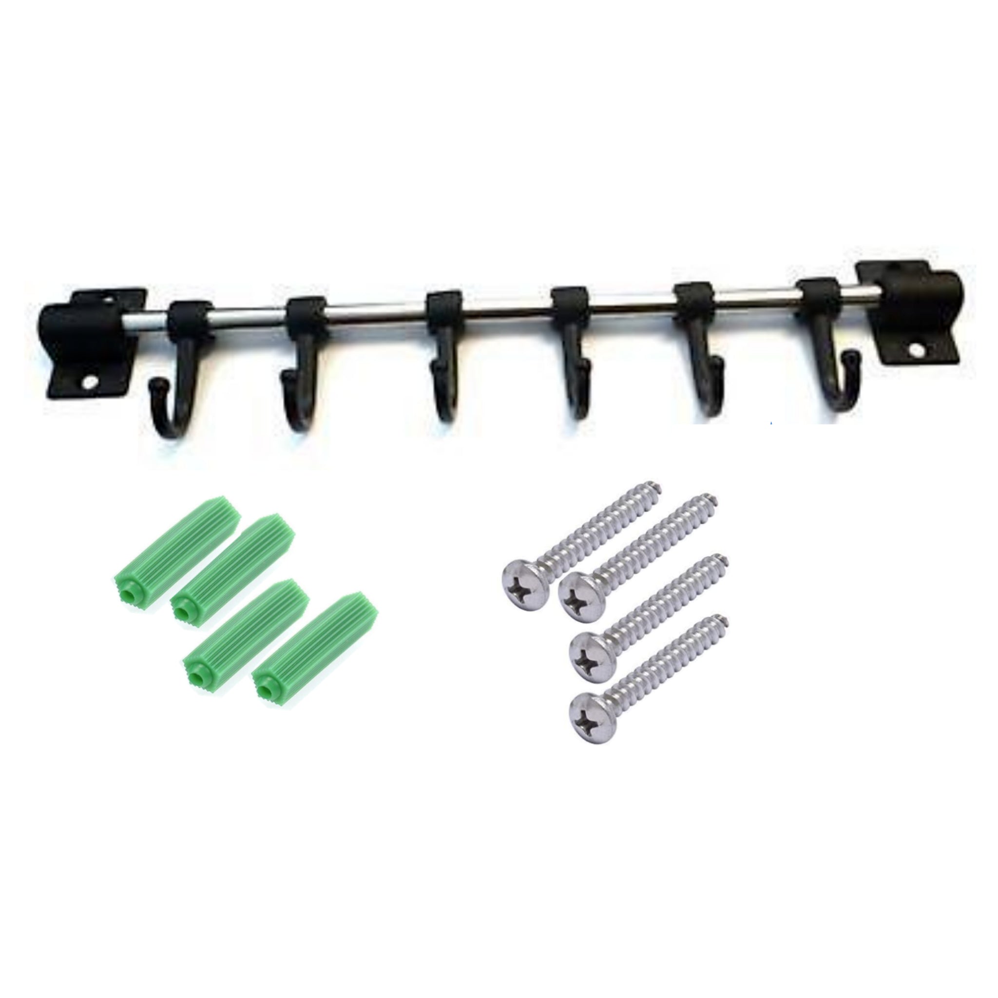 Beclen Harp 6 Movable Wall Mounted Hook Kitchen Utensil Holder Rail-Perfect Fixture Storage Wall Rack Rail