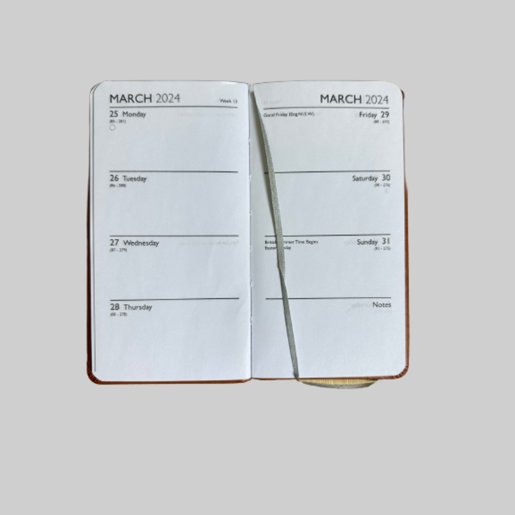 Beclen Harp 2024 Slim Week To View/WTV Personal Diary With Foil Fabric Cover