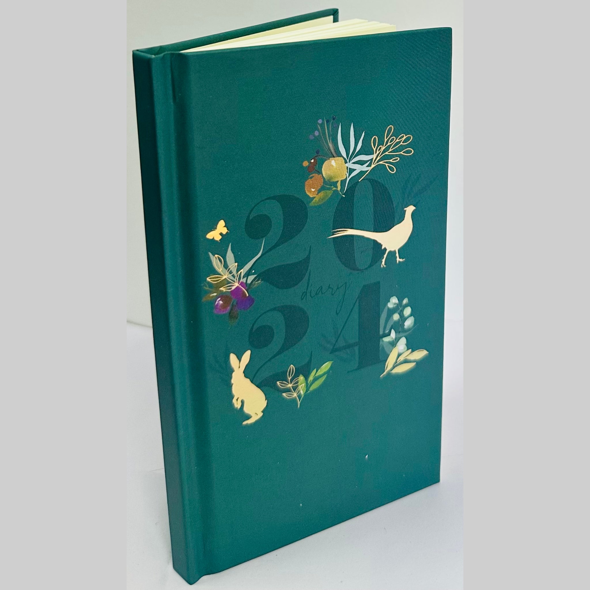 Beclen Harp 2024 Slim Size Week To View/WTV Personal Luxury Botanical Print Diary With Pen Gift Set