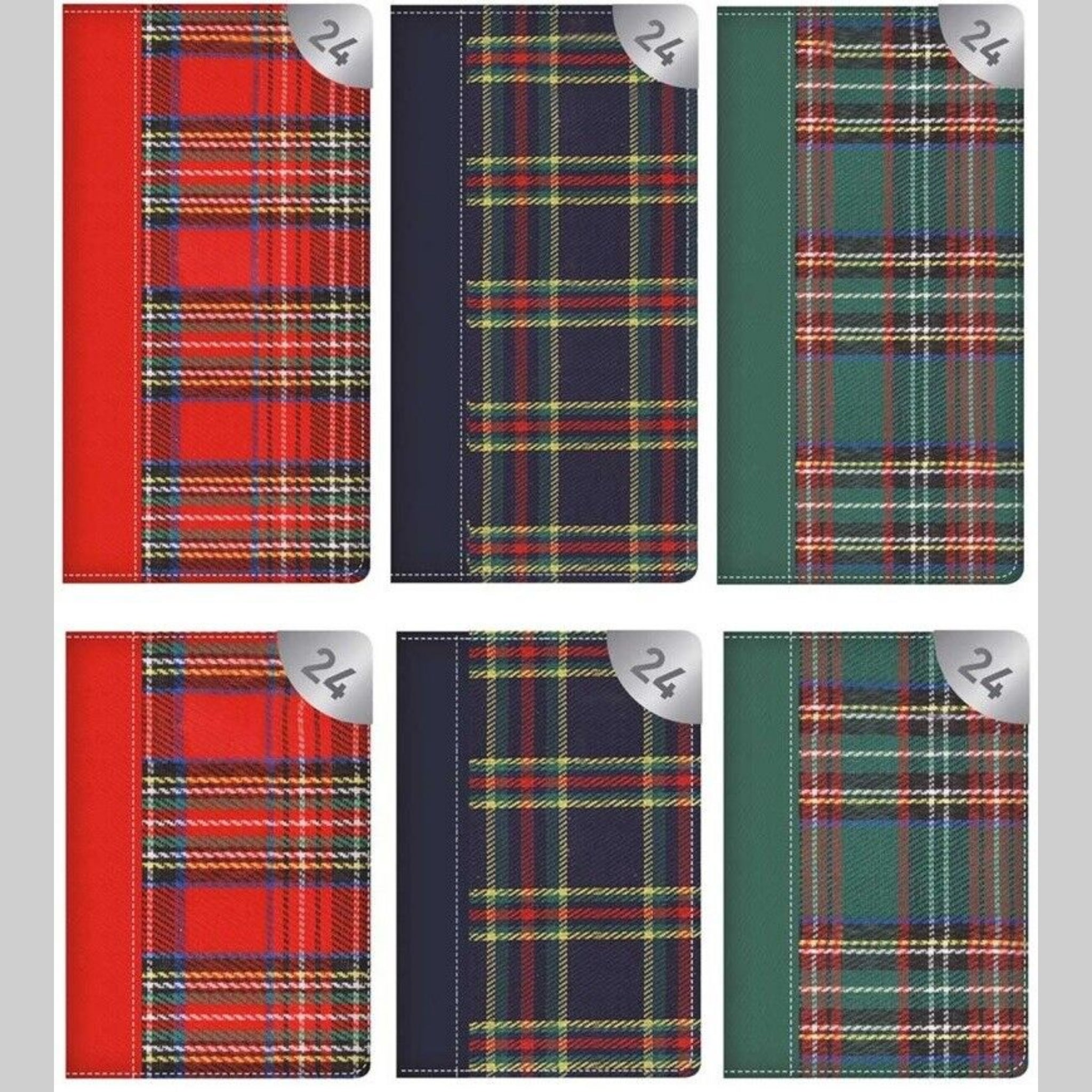 Beclen Harp 2024 Week To View/WTV Exclusive Tartan Fashion Cover Slim/Pocket Diary