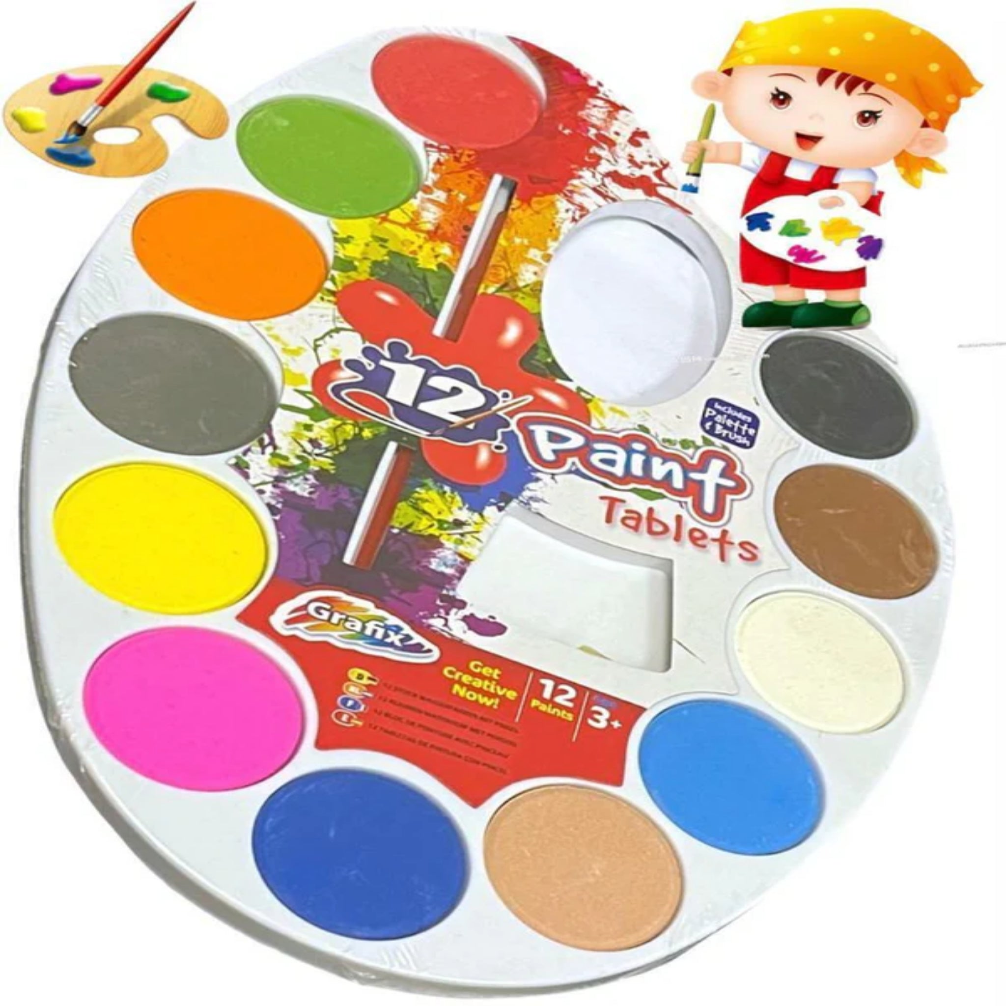 Beclen Harp 12 Watercolour Paint Set With Brush Case Painting Water Colour Art Artist Kit