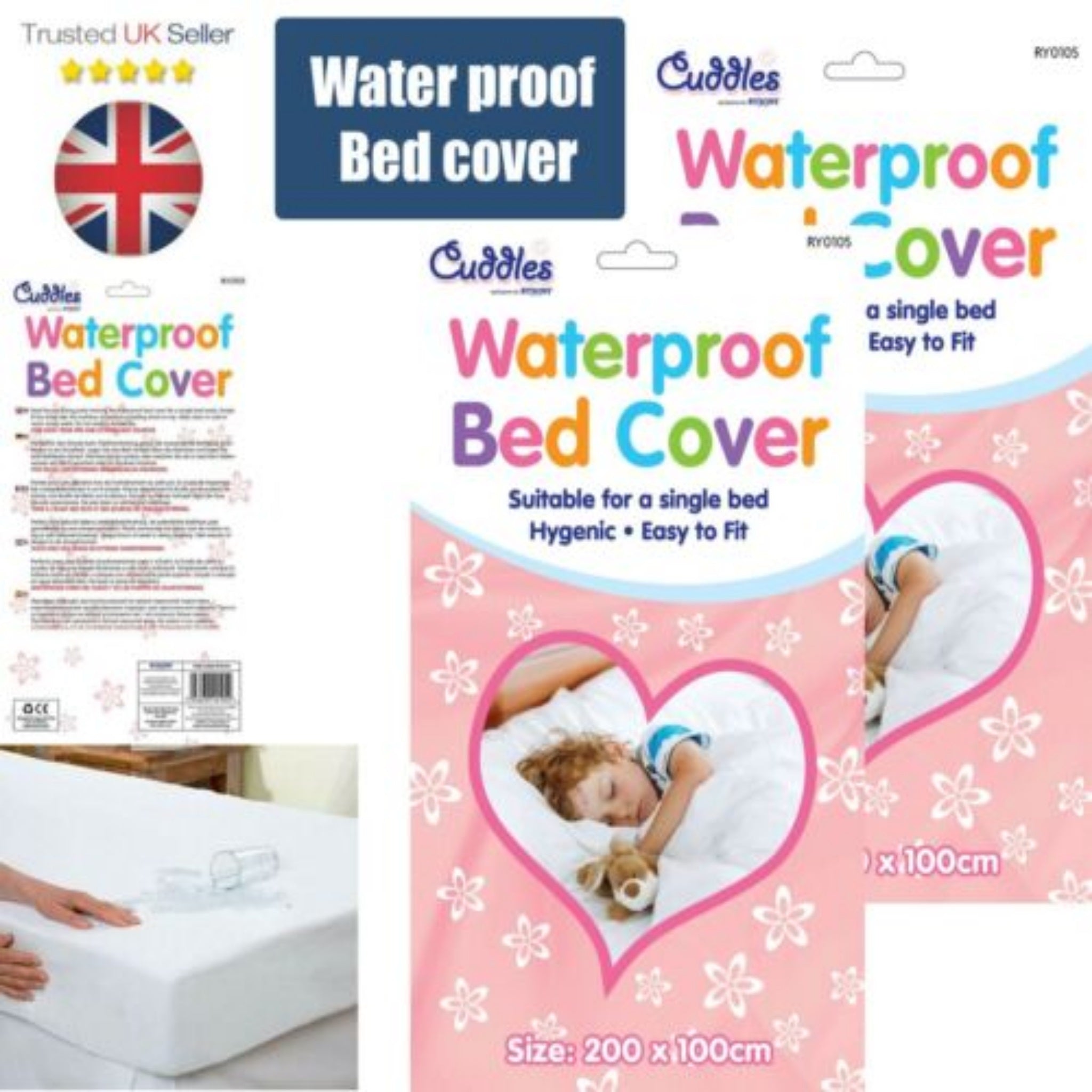 Beclen Harp Waterproof Baby Toddler Bed Cover Mattress Wet Wetting Protector Nursery Child White Single Sheet 200x100