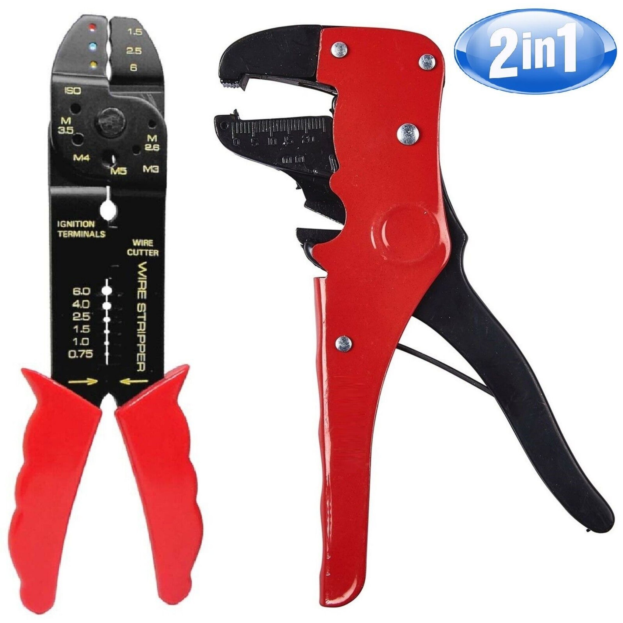 Beclen Harp 2 Pcs Automatic Wire Stripper Cable Stripping & Crimping Tool Auto Cutter Wires