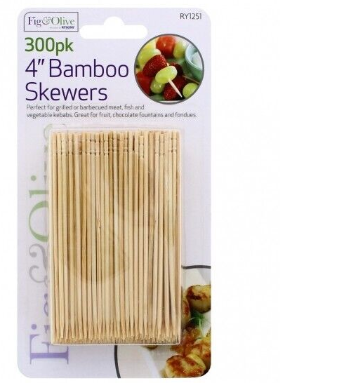 Beclen Harp 300x Wooden Bamboo Fondue/Cocktail/Buffee/Picnics Outdoor Dinning BBQ Skewers