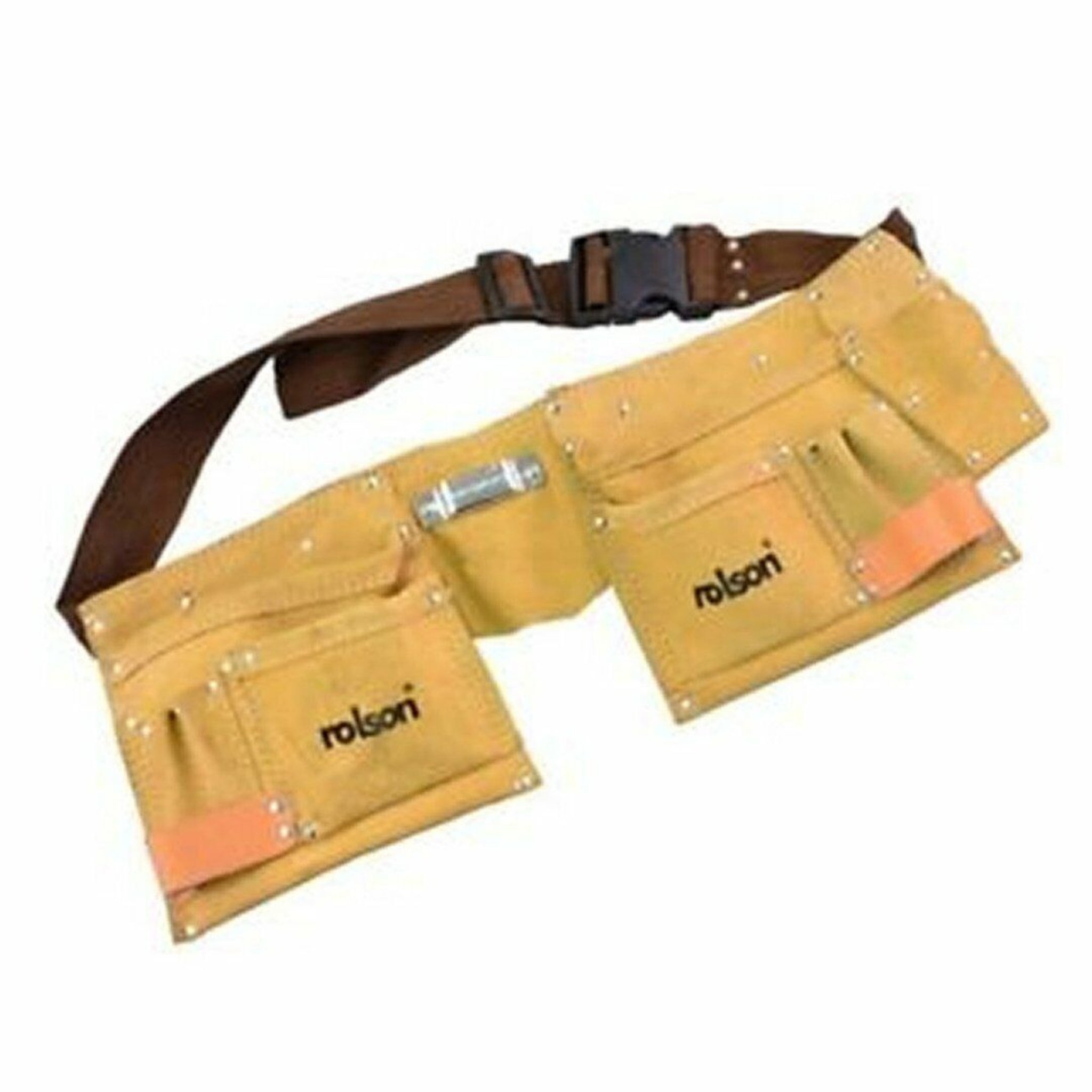 Beclen Harp Heavy Duty 10 Pocket Black Tanned Leather Professional Hammer Nail Tool Pouch With Belt