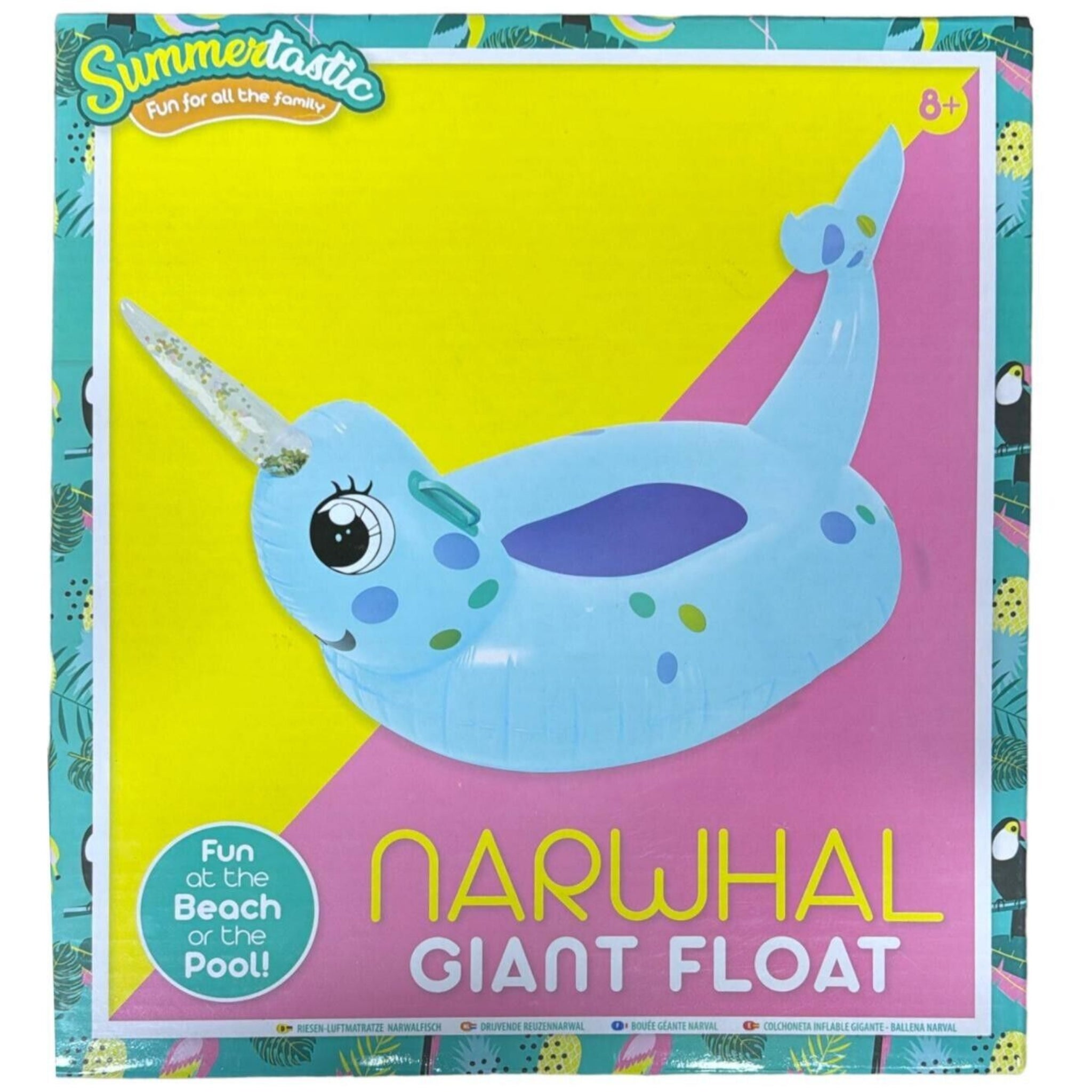 Beclen Harp Inflatable Float Narwhal Glitter Water Pool Lounger Float Holiday Pool Fun Float Beach Pool 105CM