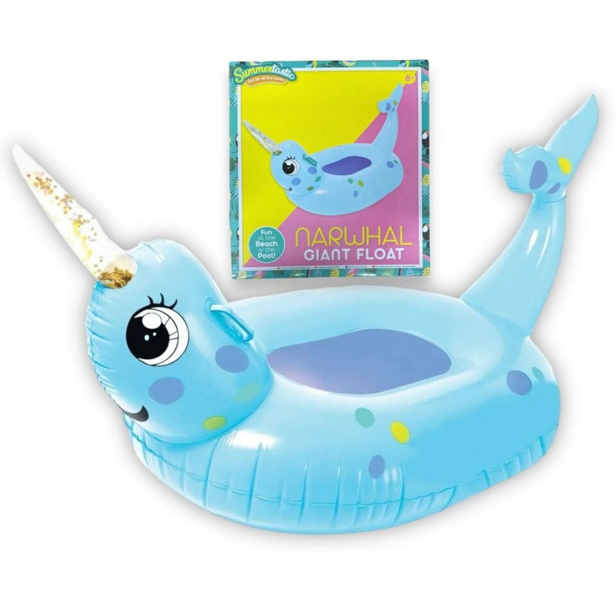 Beclen Harp Inflatable Float Narwhal Glitter Water Pool Lounger Float Holiday Pool Fun Float Beach Pool 105CM