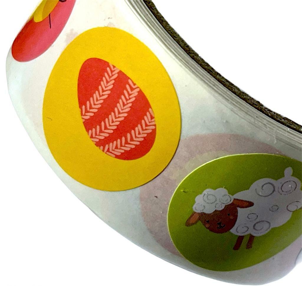 Beclen Harp Happy Easter Bunny Egg Rabbit Chick Labels Stickers Gift Craft Box Sticker - Animals Eggs Round stickers