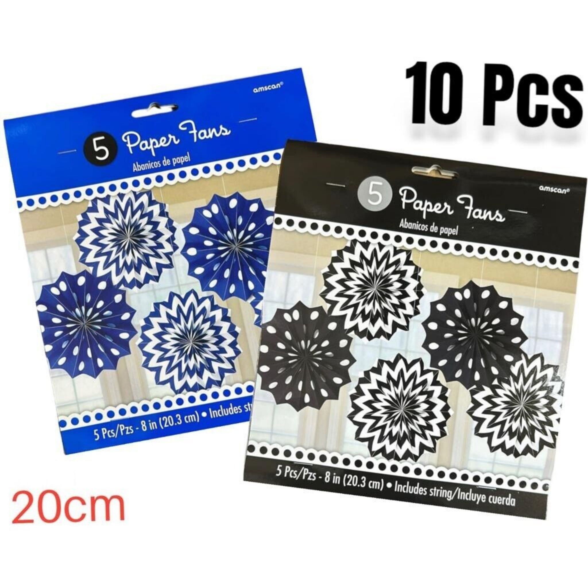 Beclen Harp 10x Paper Fans 20cm Hanging Garland Birthday Wedding Christmas Party Decoration