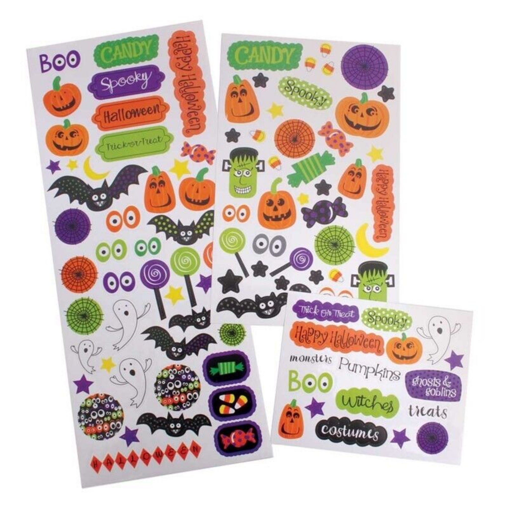 Beclen Harp Halloween Pumpkin Trick Or Treat 100 Stickers Gift Craft Sticker-4 Scraper Masks