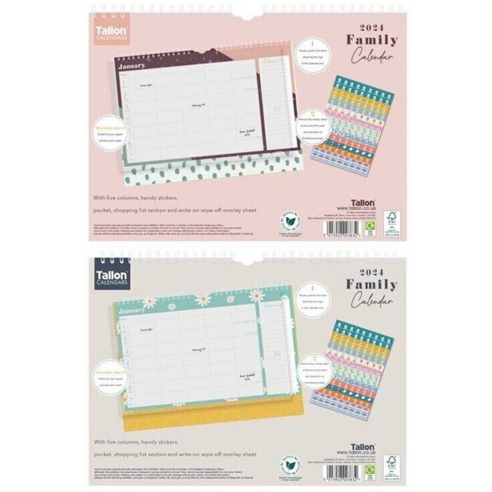 Beclen Harp 2024 Family Home Planner 5 Column Weekly Calendar Organizer With Shopping List