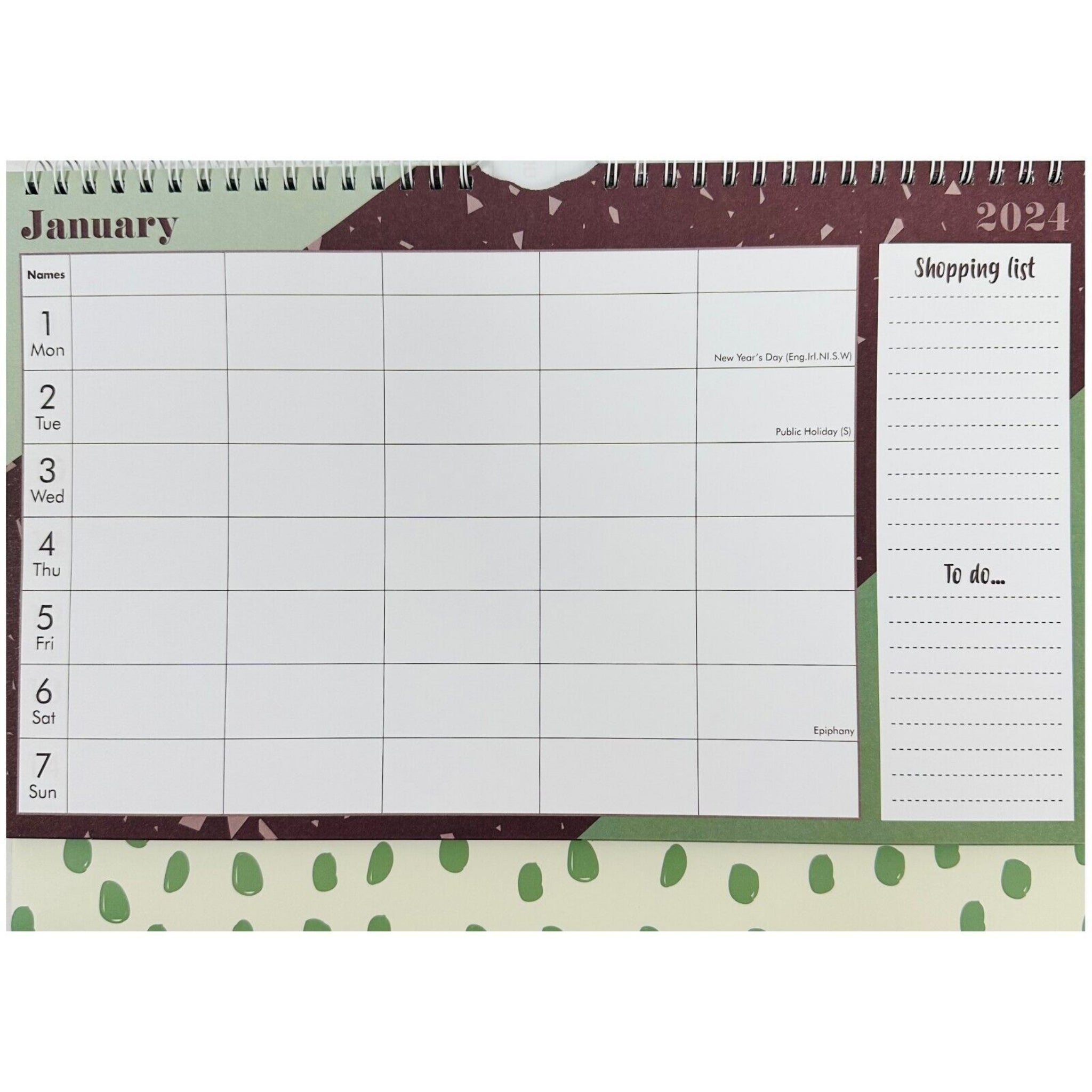 Beclen Harp 2024 Family Home Planner 5 Column Weekly Calendar Organizer With Shopping List