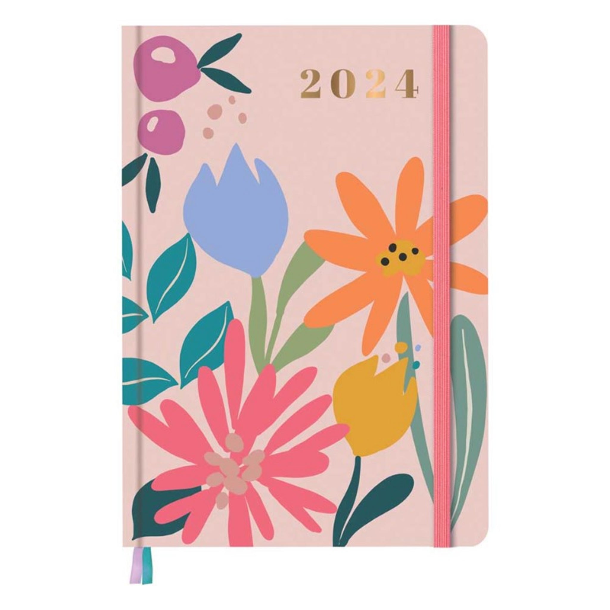 Beclen Harp 2024 A5 Page A Day Luxury Leather Journal Floral non scratch paper Organiser Diary Coloured Pages Planner