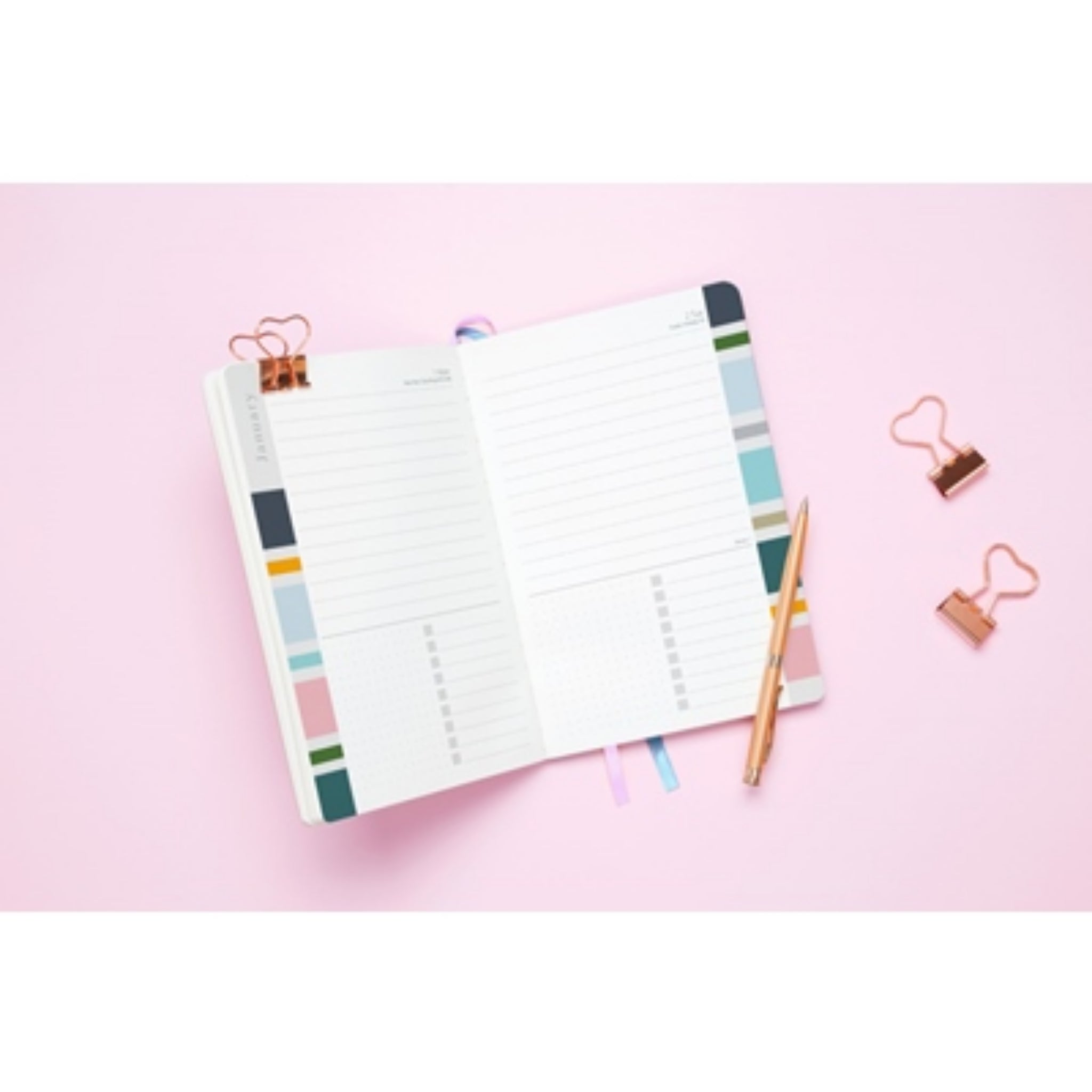 Beclen Harp 2024 A5 Page A Day Luxury Leather Journal Floral non scratch paper Organiser Diary Coloured Pages Planner