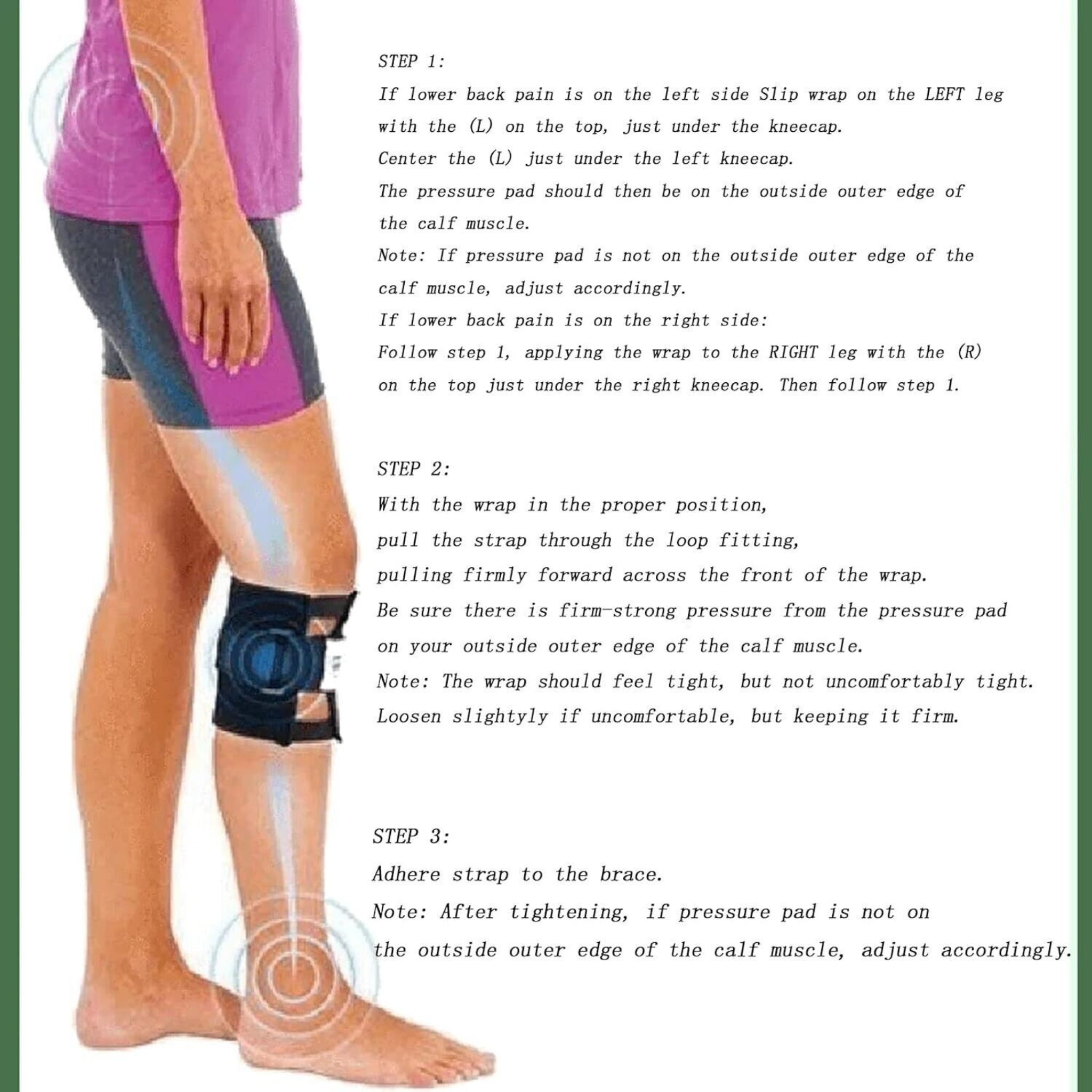 Beclen Harp Sciatica Back Pain Relief Brace Pressure Pad Point Therapeutic Acupressure Leg