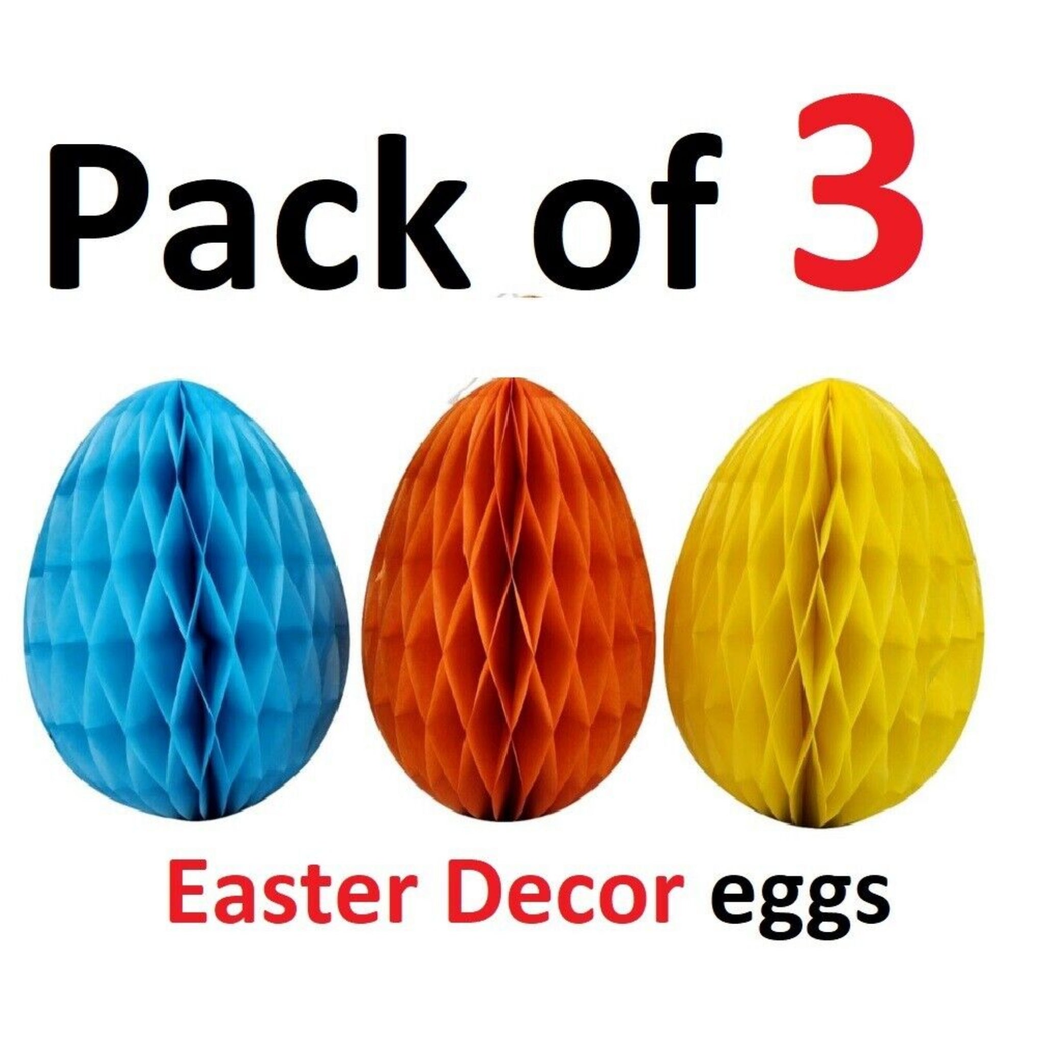 Beclen Harp Large Honeycomb Paper Easter Eggs Hanging Table Decoration Party Tree 25cm - 3pc