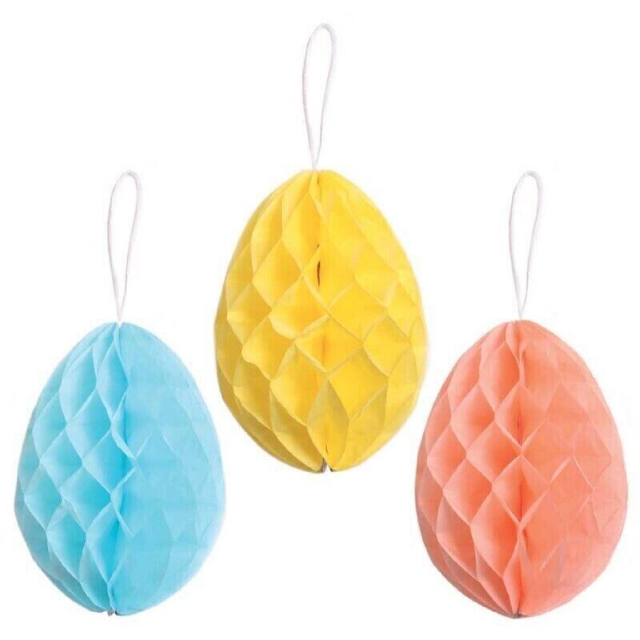 Beclen Harp Large Honeycomb Paper Easter Eggs Hanging Table Decoration Party Tree 25cm - 3pc