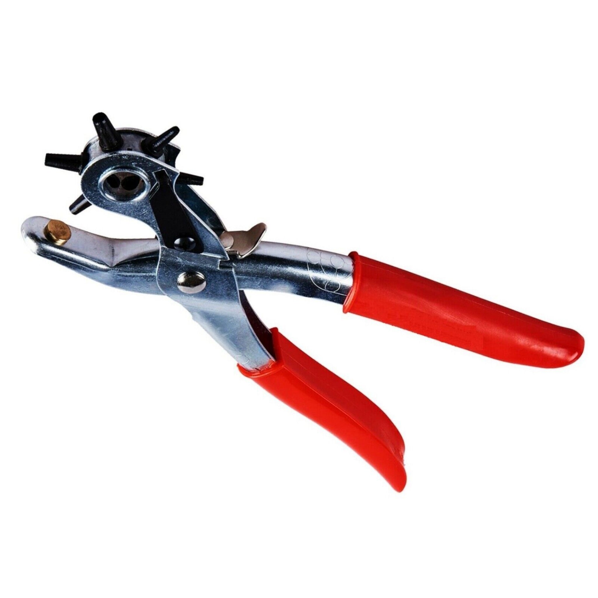 Beclen Harp REVOLVING LEATHER PUNCH RIVET PLIER 6 SIZES DIY BELT EYELET PUNCHER 6 HOLE CUT
