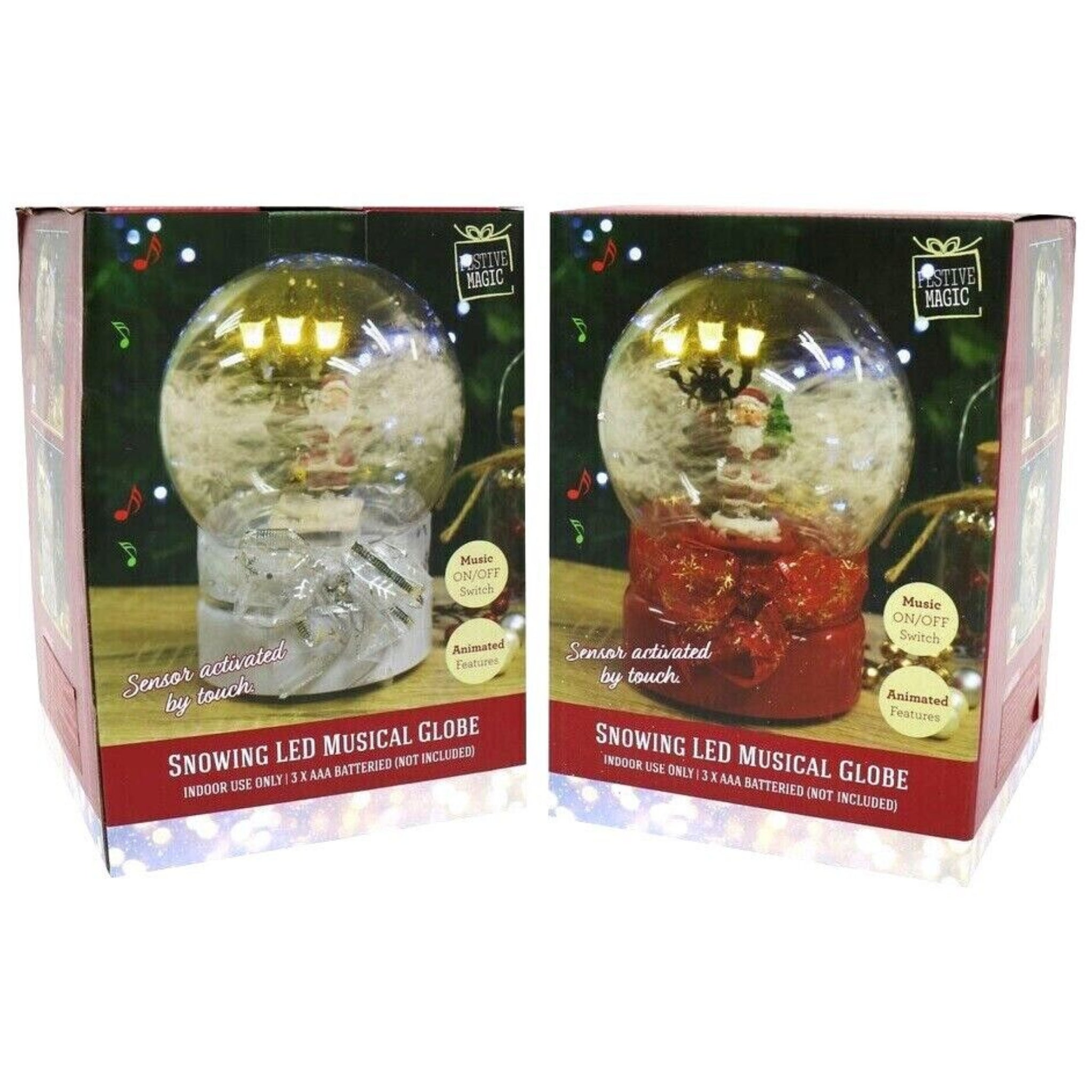 Beclen Harp Musical LED Air Blown Spinning Santa Globe Touch Sensor Activation Xmas Decor UK