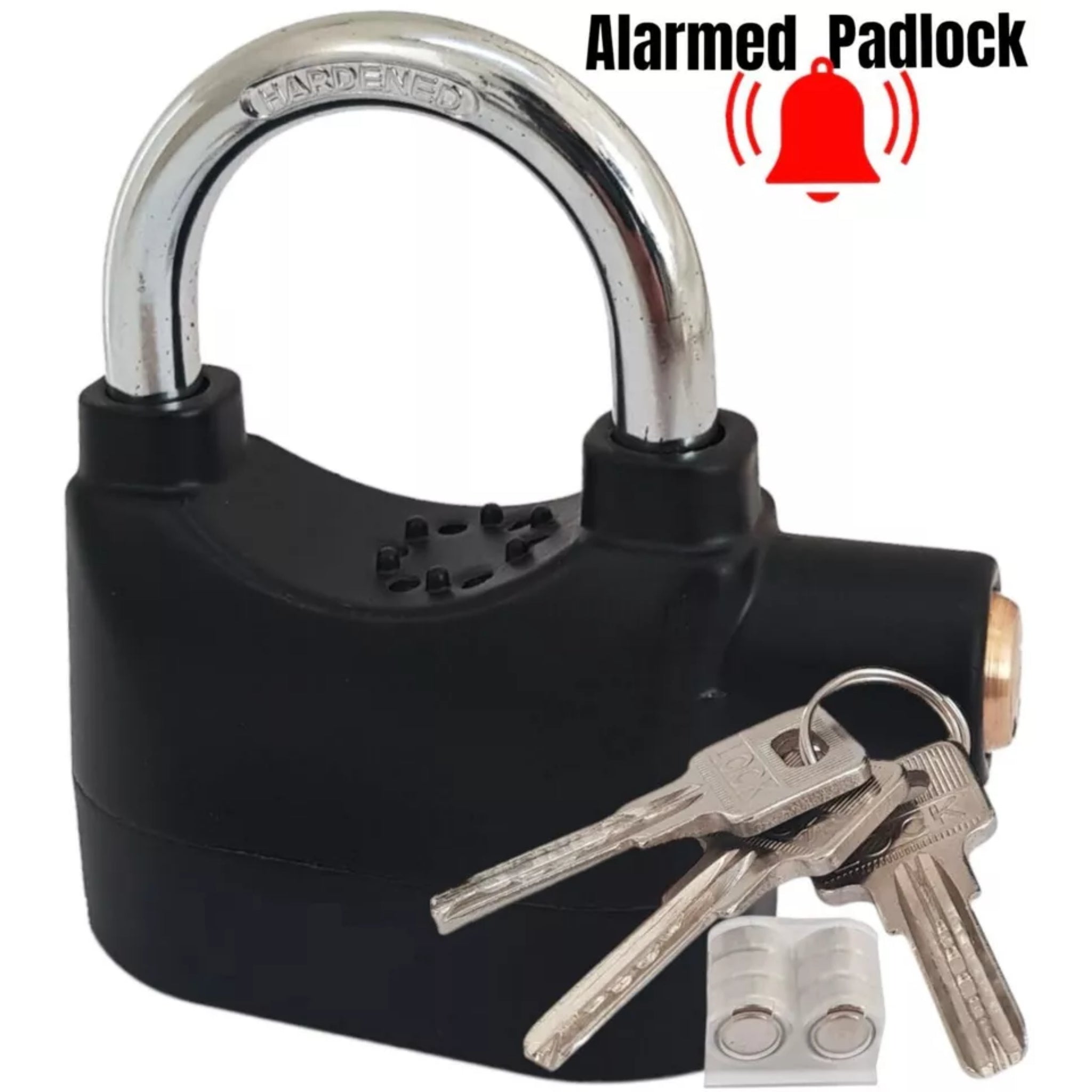 Beclen Harp 2x HEAVY DUTY ALARM LOCK Siren Motorbike Keyed Lock Bicycle Padlock Security Pad