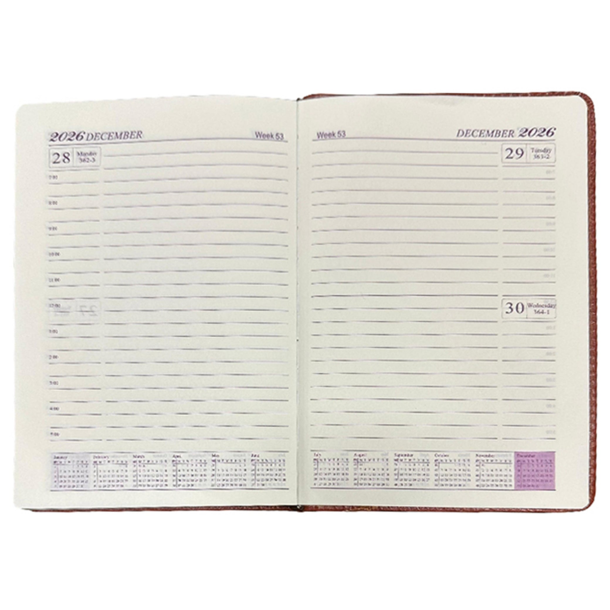 Beclen Harp 2026 Diary A5 Day to Page Full Year Planner Desk Luxury Stitched Fabric Cover