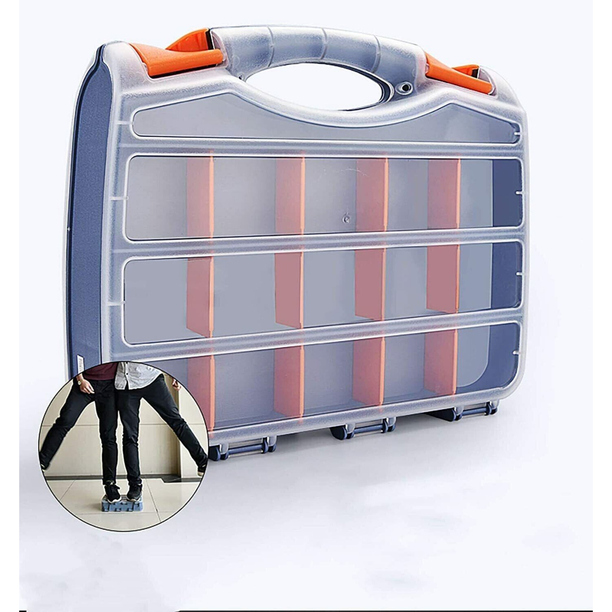 Beclen Harp Tool Box BITS 2 Sided Storage Organiser 30 COMPARTMENTS CASE Screws DIY Assorted