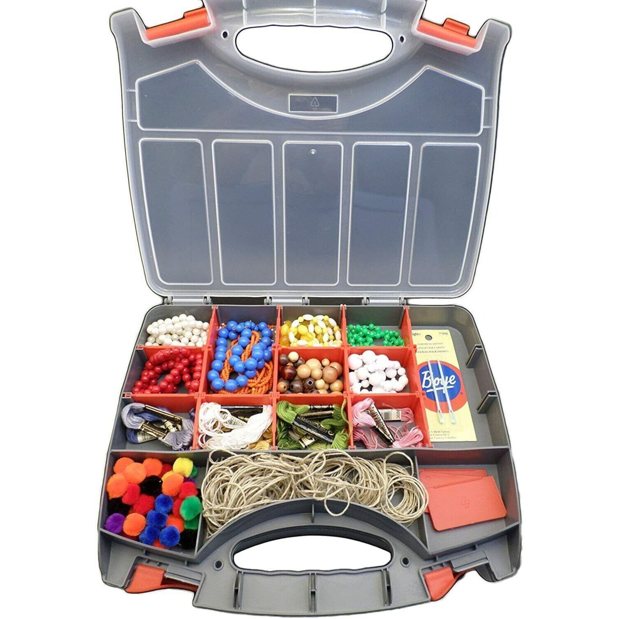 Beclen Harp Tool Box BITS 2 Sided Storage Organiser 30 COMPARTMENTS CASE Screws DIY Assorted
