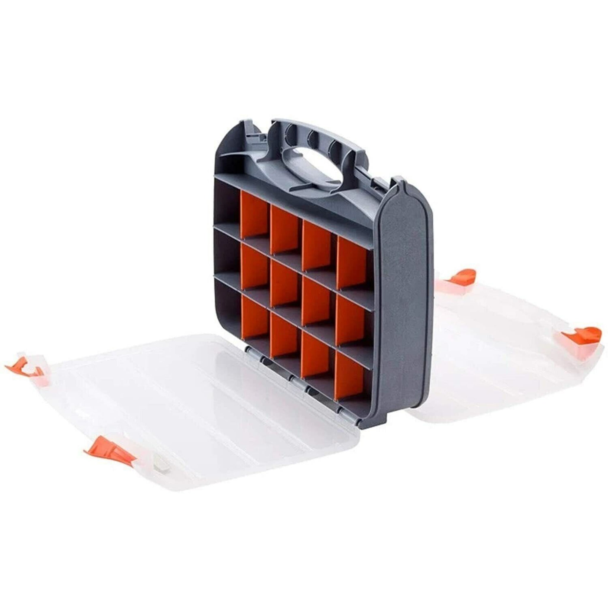 Beclen Harp Tool Box BITS 2 Sided Storage Organiser 30 COMPARTMENTS CASE Screws DIY Assorted