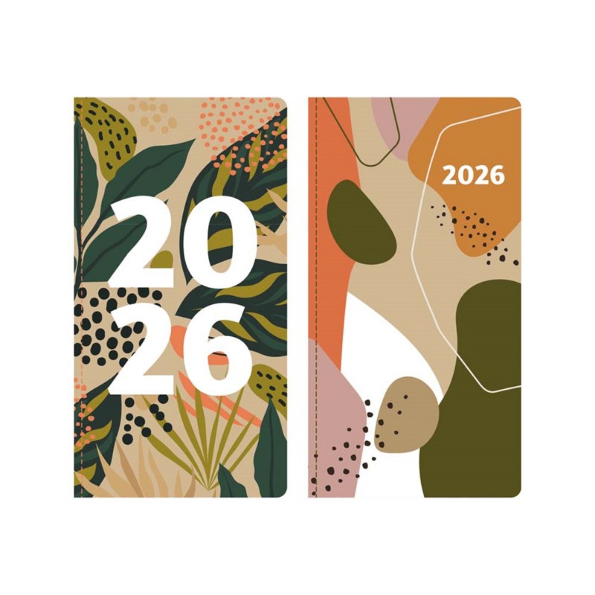 Beclen Harp 2026 SLIM WTV Leaves Theme School Home Office Desktop Diary Note Date Full Year Family planner diary - Xmas gift