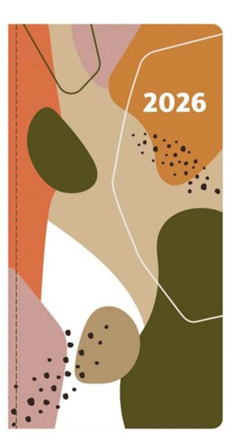 Beclen Harp 2026 SLIM WTV Leaves Theme School Home Office Desktop Diary Note Date Full Year Family planner diary - Xmas gift