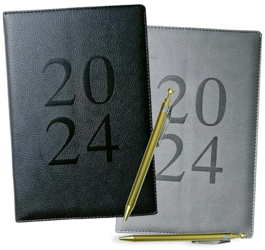 Beclen Harp 2024 A5 Day A Page organiser Luxury index Diary Cute Leatherette Office School