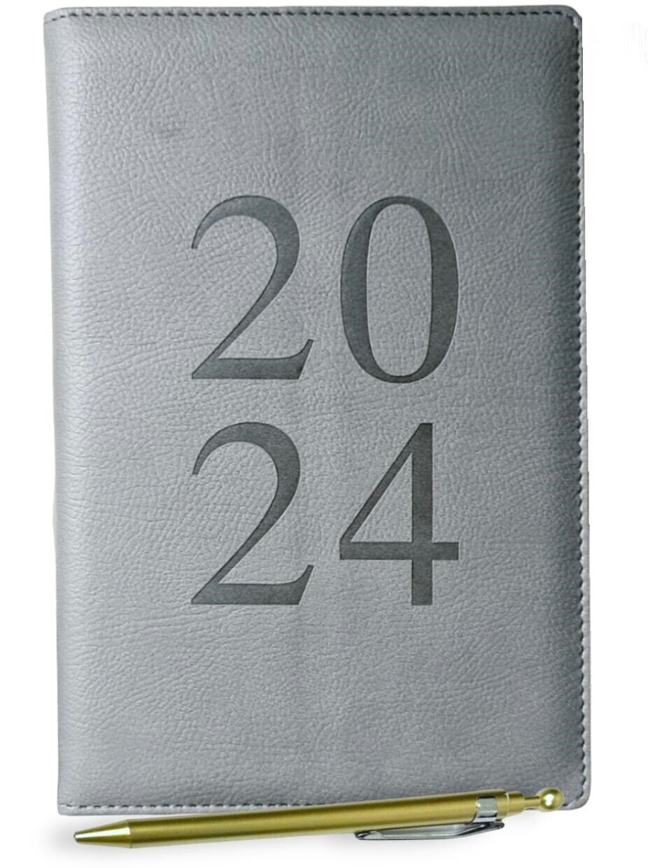Beclen Harp 2024 A5 Day A Page organiser Luxury index Diary Cute Leatherette Office School