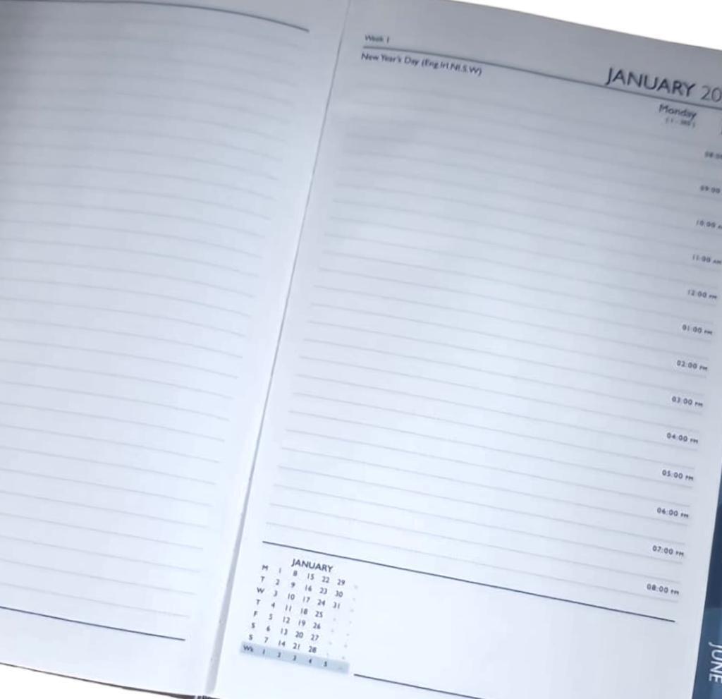 Beclen Harp 2024 A5 Day A Page organiser Luxury index Diary Cute Leatherette Office School