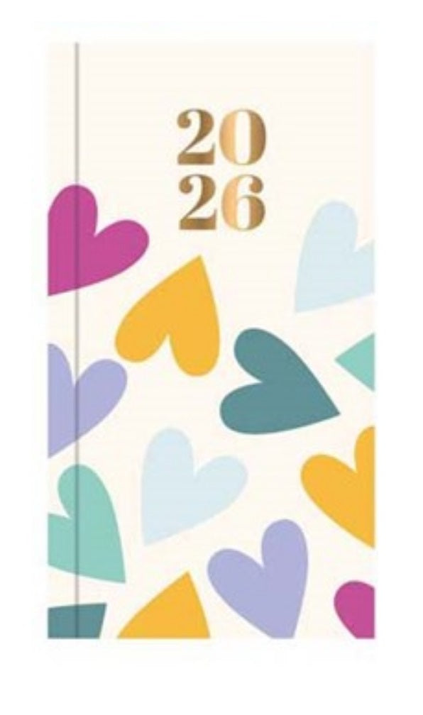 Beclen Harp 2026 SLIM Week to view 8 Premium designs Office Home School 1x Random Desktop Diary Desktop School Note Date Full Year - Xmas gift