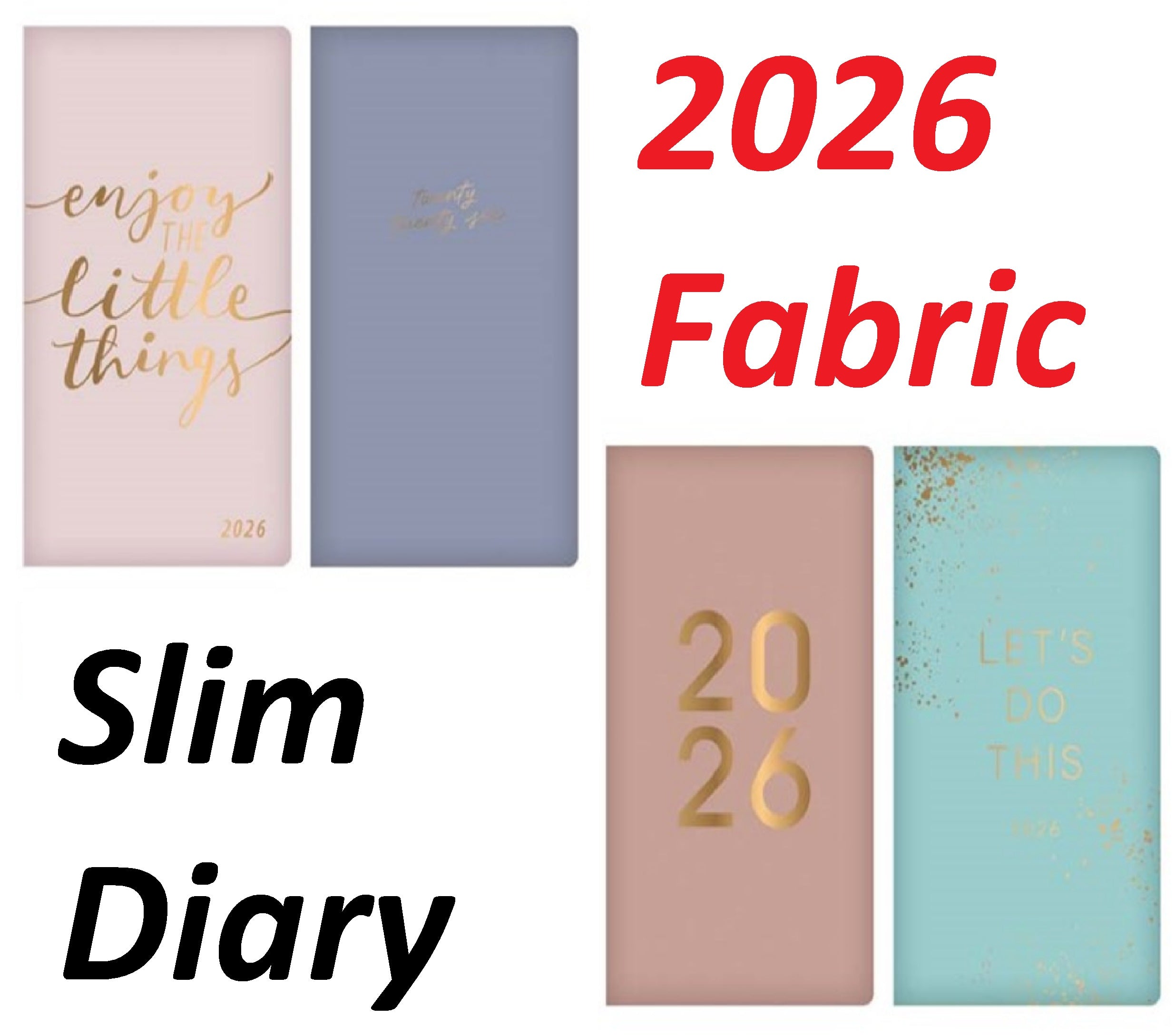 Beclen Harp 2026 SLIM Week to view Quote theme Soft Fabric Yearly Dairy Office Home School Desktop Diary Desktop School Note Date Full Year - Xmas gift
