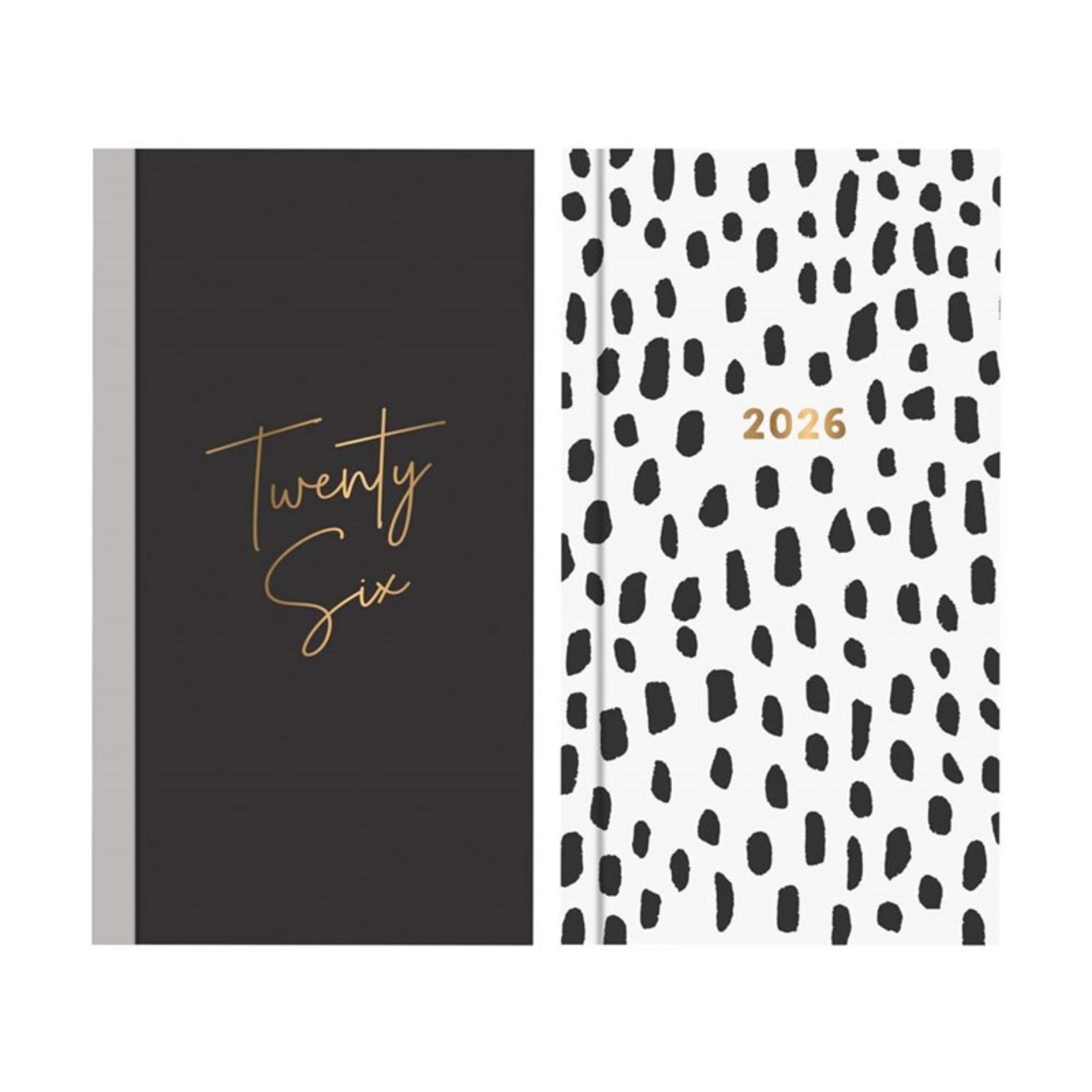 Beclen Harp 2026 SLIM Week to view Hardback Premium Black / Twenty six theme Office Home School Desktop Diary Desktop School Note Date Full Year - Family Easter gift