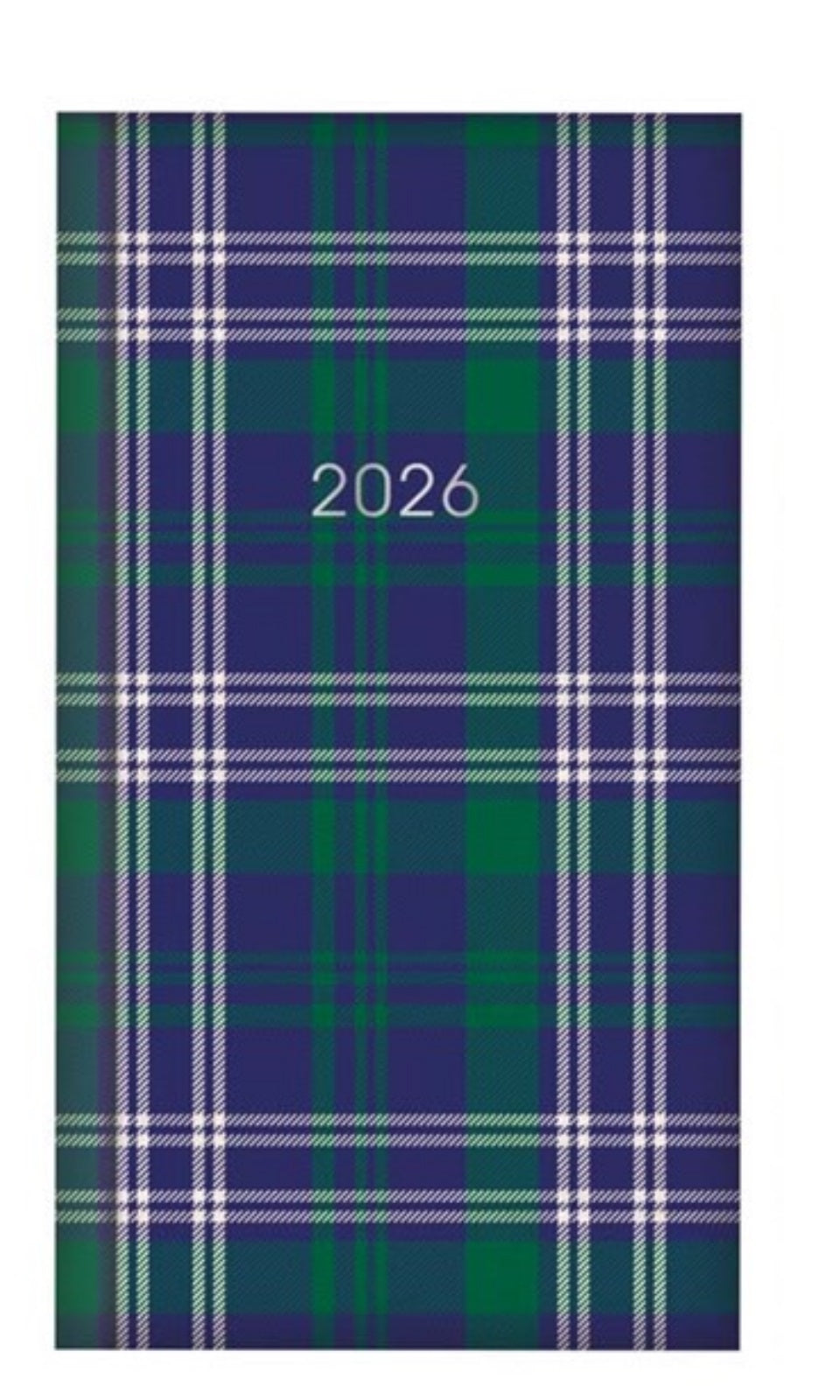 Beclen Harp 2026 SLIM WTV Fabricated design in Tartan Office Home Diary Note Date Full Year - Xmas gift